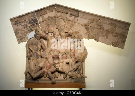 Italien, Rom, Museo Nazionale Etrusco di Villa Giulia, Etruskischer Giebel Stockfoto