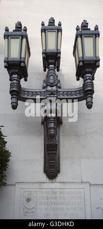 Außenbeleuchtung auf Freimaurer Vereinigte Großloge von England in London Stockfoto