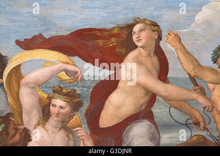 Detail der Triumph der Galatea, von Raphael, 1512, Villa Farnesina, Rom, Italien, Europa Stockfoto