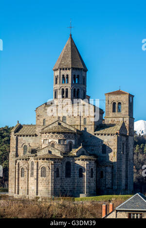 Notre-Dame-du-Mont-Cornadore de Saint-Nectaire, romanische Kirche Saint-Nectaire, Saint Nectaire, Puy de Dome, Auvergne, Frankreich Stockfoto