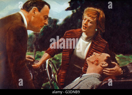 Quatermass II, auch bekannt als: Feind aus dem Weltraum, aka: Feinde aus Dem Nichts, Großbritannien 1957, Regie: Val Guest, Monia: (v. l.) Brian Donlevys, Vera Tag, Bryan Forbes Stockfoto