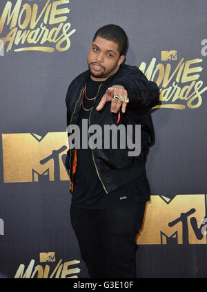 BURBANK, CA. 9. April 2016: O' Shea Jackson Jr. bei den 2016 vergibt MTV Movie bei Warner Bros Studios. NUR ZUR REDAKTIONELLEN VERWENDUNG. © Jaguar Stockfoto