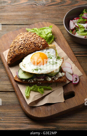 Sandwich mit Ei, Essen Nahaufnahme Stockfoto