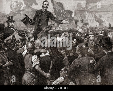 Charles Parnell Adressierung eine Anti-Miete-treffen in Limerick, Irland, 1879.  Parnell, 1846 – 1891.  Irische nationalistische Politiker. Stockfoto