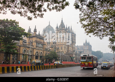 Chhatrapati Shivaji Terminus ist ein UNESCO-Weltkulturerbe Stockfoto
