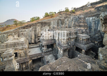 Kailash Tempel in Ellora Höhlen Komplex, Bundesstaat Maharashtra in Indien Stockfoto