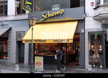 Schamp Patissier & Boulanger (Gebäck und Brot-Shop) in Lüttich, Belgien. Stockfoto