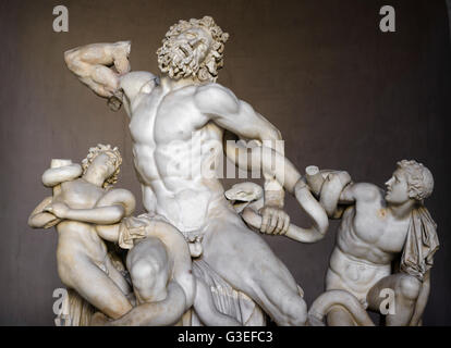 Rom. Italien. Statue des Laokoon und seine Söhne im Cortile Ottagono, Vatikanischen Museen. Stockfoto