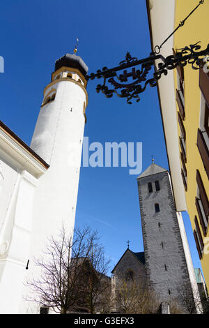 St. Michaels Kirche, Kirche, Stiftskirche, Italien, Bozen (Südtirol), Südtirol, Alto Adige, Innichen (San Candido) Stockfoto