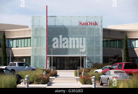 SanDisk Unternehmenszentrale in Milpitas, Kalifornien. Stockfoto