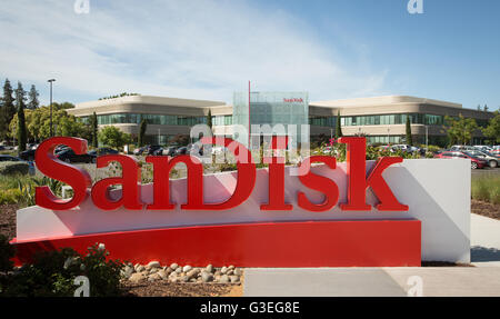 SanDisk Unternehmenszentrale in Milpitas, Kalifornien. Stockfoto