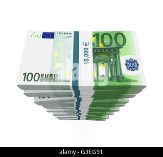 Stapel von 100 Euro-Banknoten Stockfoto