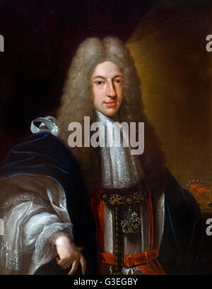 Prinz James Francis Edward Stuart (1688-1766), genannt the Old Pretender war der Sohn des abgesetzten James II von England und Irland, VII von Schottland. So behauptete er die englischen, schottischen und irischen thronen (als James III. von England und Irland und James VIII von Schottland) nach dem Tod seines Vaters im Jahre 1701. Porträt von Francesco Trevisani, Öl auf Leinwand, 1720. Stockfoto