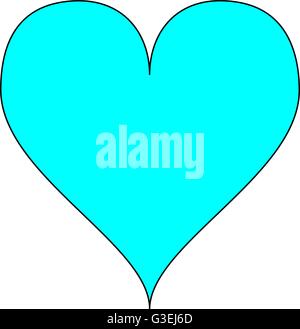 Einfaches Herz Aqua-blau, isoliert auf einem weißen Hintergrund. Vektor. Stock Vektor Einfaches Herz Aqua-blau, isoliert auf einem weißen Hintergrund. Vektor. Stock Vektor