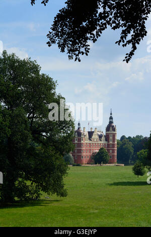 Muskauer Park: Neue Palast, Deutschland, Sachsen, Sachsen, Bad Muskau Stockfoto