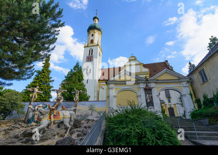 Kalvarienberg-Gruppe an der Kirche St. Jakobus Und Laurentius, Deutschland, Bayern, Bayern, Schwaben, Schwaben, Biberbach (Schwaben) Stockfoto