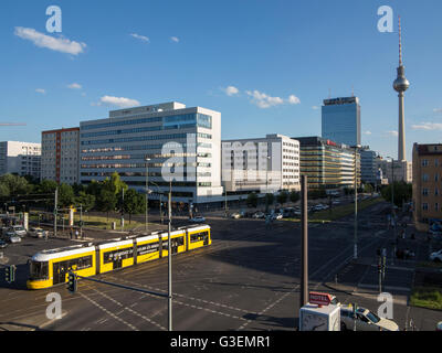 Ein Blick vom Soho House mit Fernsehturm im Hintergrund Stockfoto