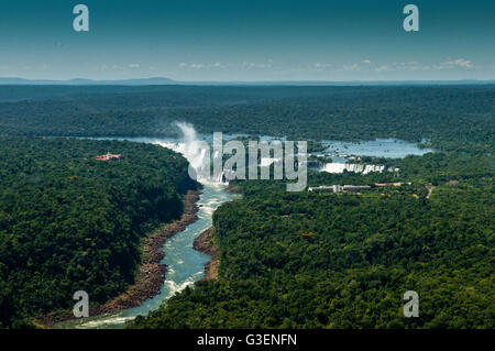 Iguazu Wasserfälle, Aerial Helicopter View Stockfoto