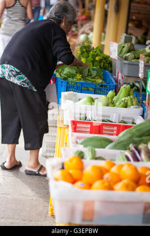 Szene in Chinatown, Honolulu, Oahu, Hawaii Stockfoto