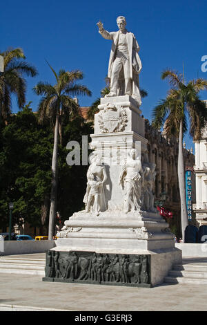 Kuba-Havanna-Architektur und Monumente, Jose Marti Statue Stockfoto