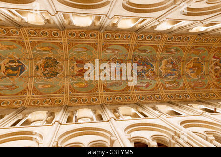 Ely Kathedrale Kirchenschiff bemalte Decke; Ely Kathedrale innen, Ely Cambridgeshire East Anglia UK Stockfoto