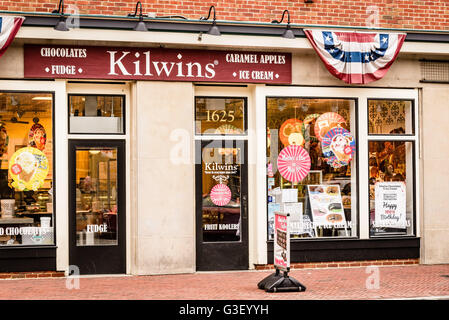 Kilwin Pralinen & Eis, 1625 Thames Street, Fells Point, Baltimore, MD Stockfoto