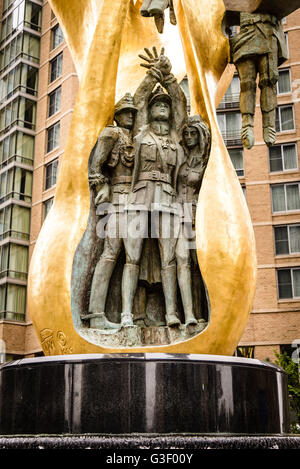 Nationale Katyn-Gedenkstätte, Alicianna Straße & Präsident Südstraße, Hafen Ost, Baltimore, MD Stockfoto