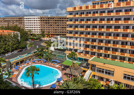 Hotel Lucana, Blick vom Hotel Europalace, Playa del Inglés, Gran Canaria, Spanien, Europa Stockfoto