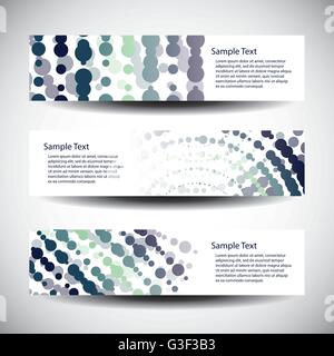 Drei abstrakt Header-designs Stock Vektor