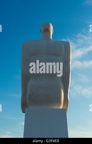 Skulptur, trifft Mann, Meer, Esbjerg, Süd-Jütland, Dänemark Stockfoto