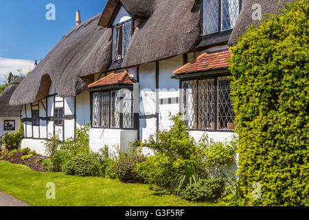 Strohgedeckten Hütten am Welford-on-Avon, Warwickshire, England, Vereinigtes Königreich, Europa. Stockfoto