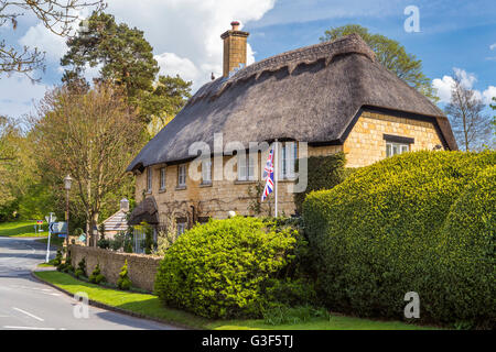 Strohgedeckte Hütten in Chipping Campden, Cotswolds, Gloucestershire, England, Vereinigtes Königreich, Europa. Stockfoto