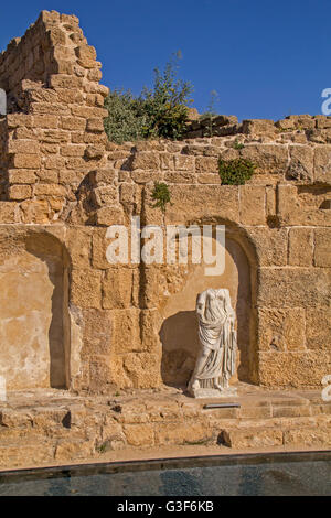 Caesarea Maritima (griechisch: παράλιος Καισάρεια), Caesarea Palaestina von 133 n. Chr. ab genannt, war eine Stadt und den Hafen von er gebaut Stockfoto