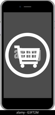 Handy-shopping Symbol, isolierte Vektor Stock Vektor