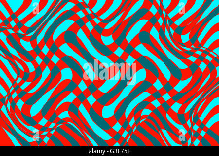 Hellen geometrische abstrakte Muster mit sich überschneidenden eckige prismatischen roten grünen und blauen Linien auf einem weißen Hintergrund. Stockfoto