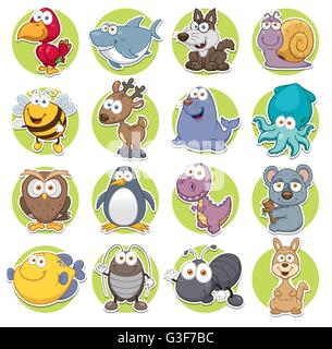 Vektor-Illustration von Tieren eingestellt Cartoon Stock Vektor