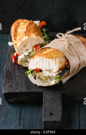 Vegetarische Baguette-sandwich Stockfoto