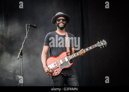 Landgraaf, Niederlande 10. Juni 2016 Gary Clark Jr. tritt bei Pinkpop Festival 2016 Credit: Roberto Finizio / Alamy Live News Stockfoto