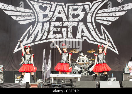 30. August 2015 - Babymetal führen als special Guests am Tag 3 der Leeds Festival 2015 © Myles Wright/ZUMA Draht/Alamy Live News Stockfoto