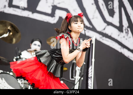 30. August 2015 - Babymetal führen als special Guests am Tag 3 der Leeds Festival 2015 © Myles Wright/ZUMA Draht/Alamy Live News Stockfoto