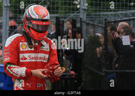 Montreal, Kanada. 11. Juni 2016. Formel 1 Grand Prix von Kanada. Qualifyings. Scuderia Ferrari – Kimi Räikkönen Credit: Aktion Plus Sport/Alamy Live-Nachrichten Stockfoto