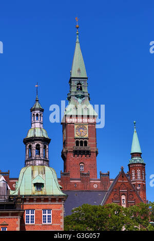 Radhus oder Rathaus in Radhuspladsen am Rathausplatz in Kopenhagen, Dänemark Stockfoto