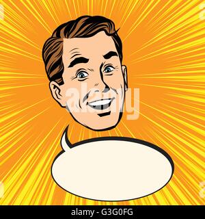 Retro-Kopf männlichen Ankündigung Plakatwerbung Stock Vektor