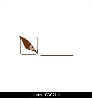 Feder macht Linie Vektor-Illustration isoliert auf weißem Hintergrund. Stock Vektor