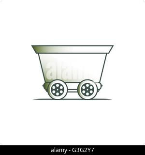 Fracht Wagen auf die Schienen-Vektor-Illustration isoliert auf weißem Hintergrund. Stock Vektor