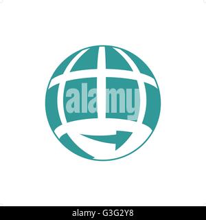 Translation Agency Globus Logo Vektor-Illustration isoliert auf weißem Hintergrund. Stock Vektor