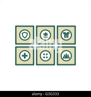 Sicherheit Symbolsatz Vektor-Illustration isoliert auf weißem Hintergrund. Stock Vektor