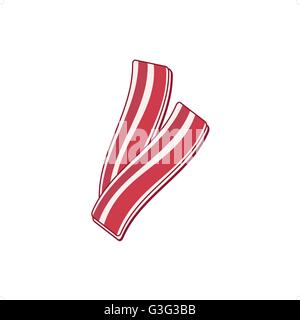Bacon Streifen Vektor-Illustration isoliert auf weißem Hintergrund. Stock Vektor