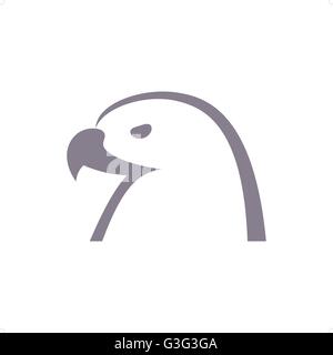 Strichzeichnung Adler Kopf Vektor-Illustration isoliert auf weißem Hintergrund. Stock Vektor