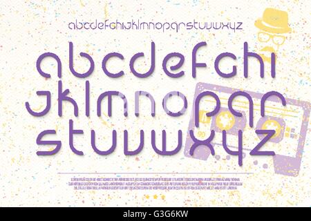 Satz von regelmäßigen Alphabet Buchstaben über Grunge Papierhintergrund. Vektor-zeitgenössische, mittlere Schriftart. Premium-Qualität, Retro-musi Stock Vektor